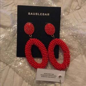 BaubleBar Hansa Red Hoop Earrings NWT